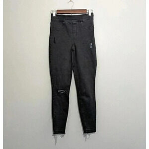 Spanx Black Vintage Distressed Ankle Jean Leggings Size Small Raw Hem $128
